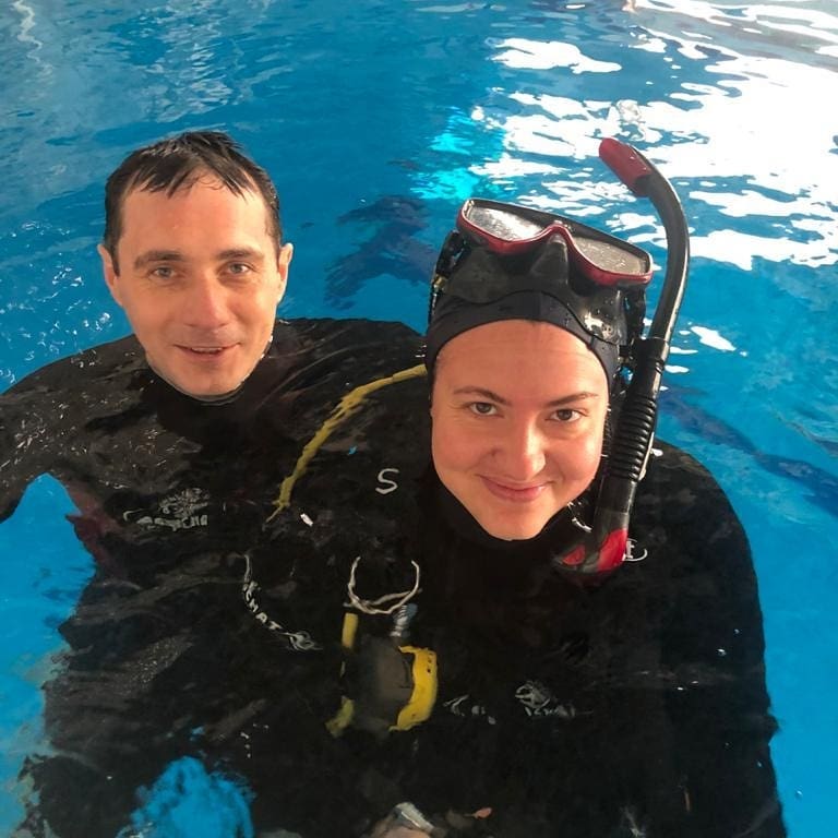 Поздравляем Александра и Марину с успешным погружением под воду по программе PADI DSD